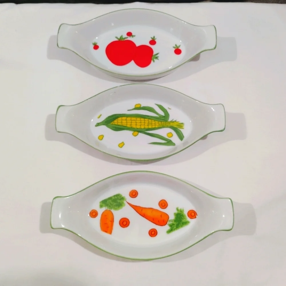 Vintage Franci Vegetable Polkadot Side Dishes Villa Vanilla Taste Setter